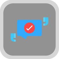 Quotation Flat round corner Icon Design vector