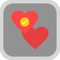 Heart Flat round corner Icon Design vector