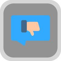 Dissatisfied Flat round corner Icon Design vector