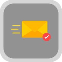 Email Flat round corner Icon Design vector