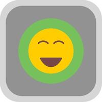 Happy Flat round corner Icon Design vector