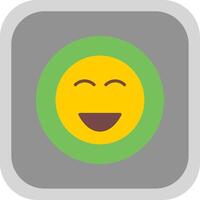 Happy Flat round corner Icon Design vector