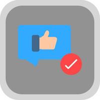 Feedback Flat round corner Icon Design vector