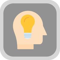 Idea Flat round corner Icon Design vector