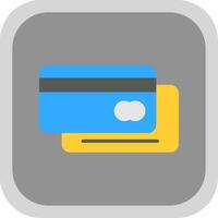 credit card Flat round corner Icon Design vector