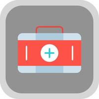 First Aid Kit Flat round corner Icon Design vector