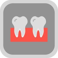 dientes plano redondo esquina icono diseño vector