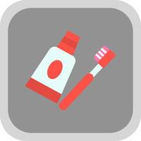 Toothpaste Flat round corner Icon Design vector