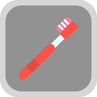 Toothbrush Flat round corner Icon Design vector