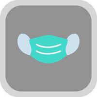 Face Mask Flat round corner Icon Design vector