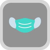 Face Mask Flat round corner Icon Design vector