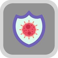 Bacteria Flat round corner Icon Design vector