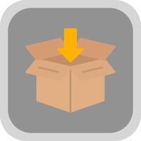 Open Box Flat round corner Icon Design vector