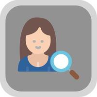 Auditor Flat round corner Icon Design vector