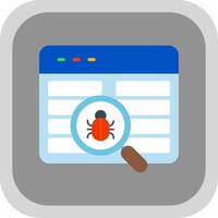 Bug Problem Flat round corner Icon Design vector