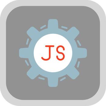 Javascript Flat round corner Icon Design vector