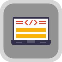 Html Code Flat round corner Icon Design vector