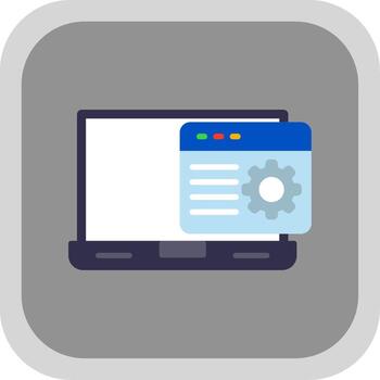 Software Application Flat round corner Icon Design vector
