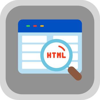 Code Review Flat round corner Icon Design vector