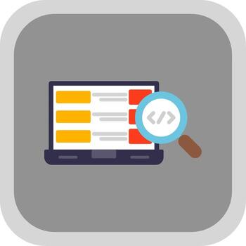 Software Development Flat round corner Icon Design vector