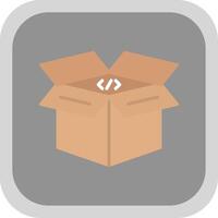 Open Box Flat round corner Icon Design vector