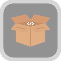 Open Box Flat round corner Icon Design vector