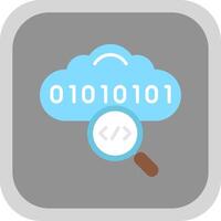 Cloud Coding Flat round corner Icon Design vector