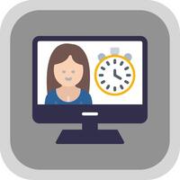 Timer Flat round corner Icon Design vector