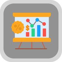 Financial Presentation Flat round corner Icon Design vector