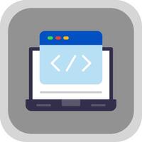 Web Development Flat round corner Icon Design vector