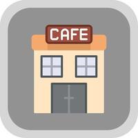 Cafe Flat round corner Icon Design vector