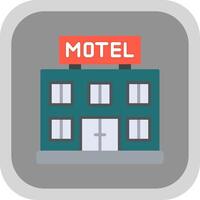 Motel Flat round corner Icon Design vector