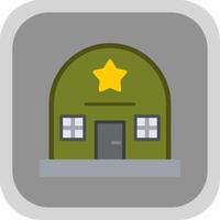 Army Base Flat round corner Icon Design vector