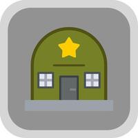 Army Base Flat round corner Icon Design vector