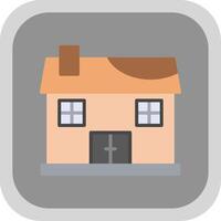 Bungalow Flat round corner Icon Design vector