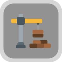 Construction Flat round corner Icon Design vector