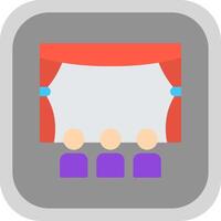 Cinema Flat round corner Icon Design vector