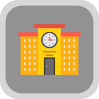 School Flat round corner Icon Design vector
