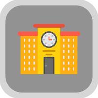 School Flat round corner Icon Design vector