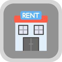 Renting Flat round corner Icon Design vector