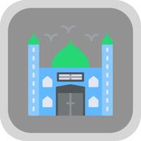 Mosque Flat round corner Icon Design vector