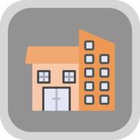 House Flat round corner Icon Design vector