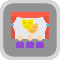 Theater Flat round corner Icon Design vector