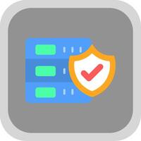 Database Security Flat round corner Icon Design vector