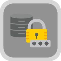 Secured Database Flat round corner Icon Design vector