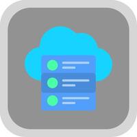 Cloud Data Flat round corner Icon Design vector