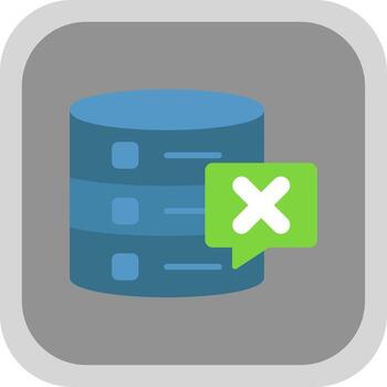 Delete Database Flat round corner Icon Design vector