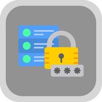 Secure Database Flat round corner Icon Design vector