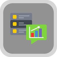 Data Analytics Flat round corner Icon Design vector