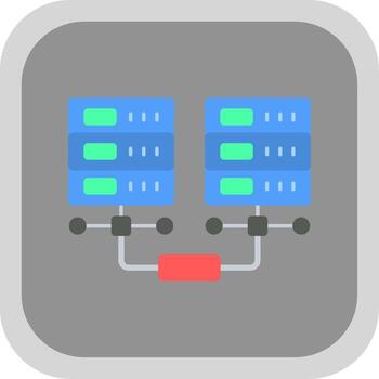 Data Network Flat round corner Icon Design vector